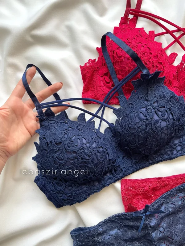 floral bra lace lightly lined triangle bra set - Image 5