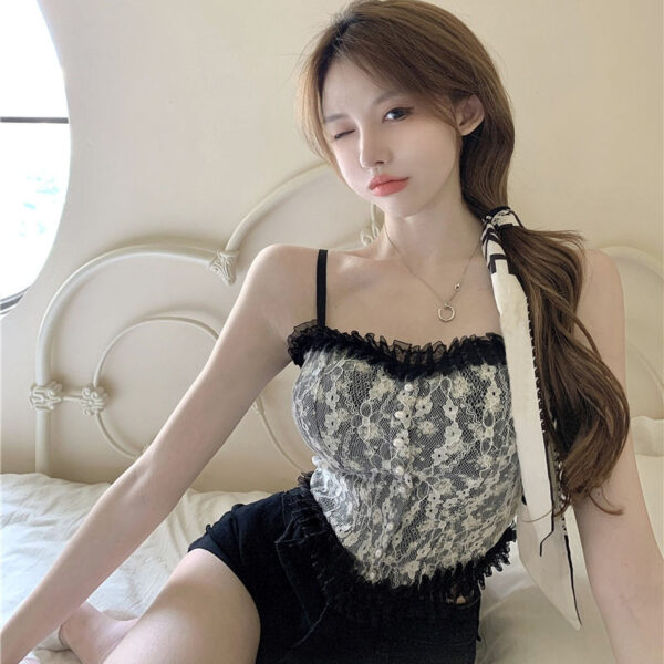 Camisole Floral Ring Vest Female Tops - Image 2