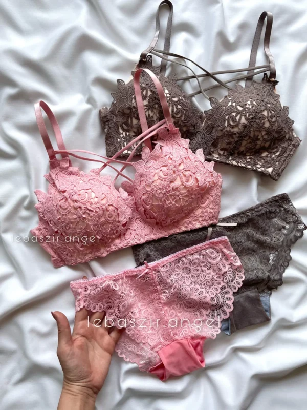 floral bra lace lightly lined triangle bra set - Image 15