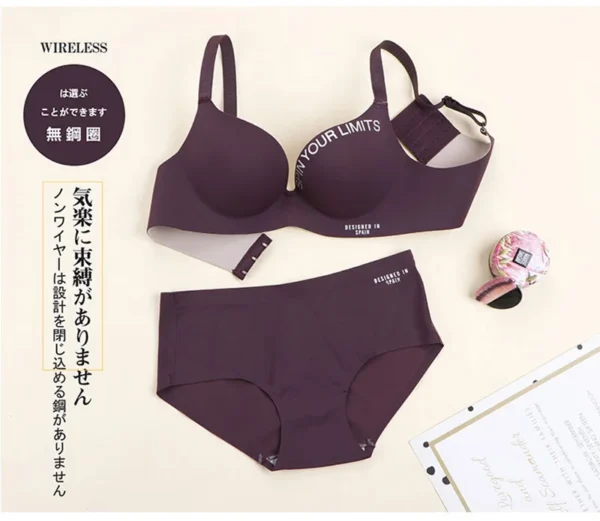 Seamless Letter Bra Set For Women Push Up - Image 8