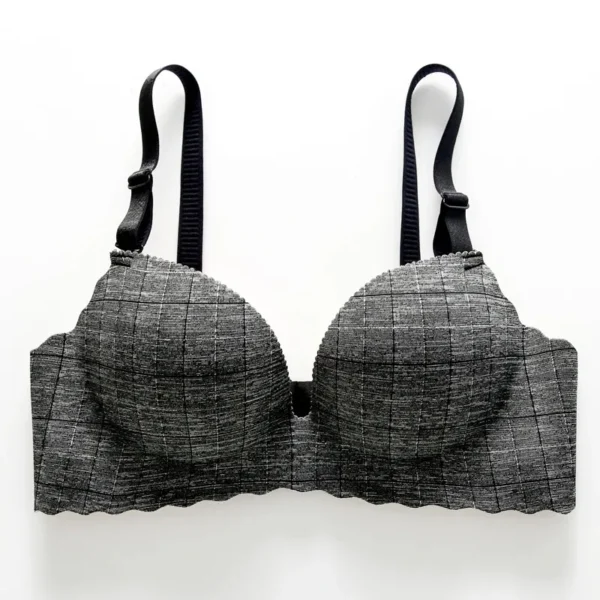 One-Piece Seamless Plaid Bra Push Up - Image 7