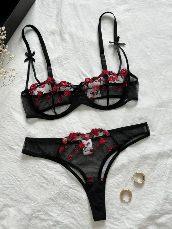 Flower Transparent Bra - Image 7