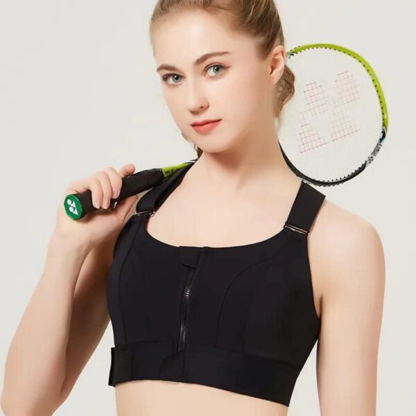 Adjustable Zipper Crossed Straps Sports bra - Image 25