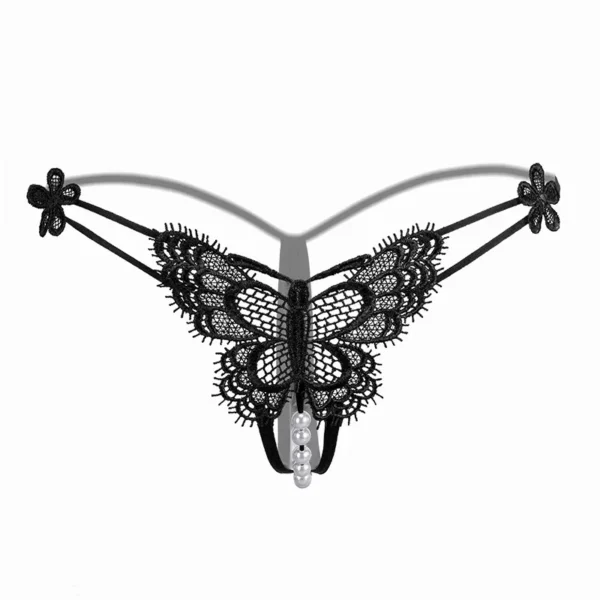 Butterfly and Pearls Crotchless Thong - Image 4