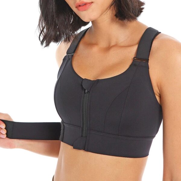 Adjustable Zipper Crossed Straps Sports bra - Image 22