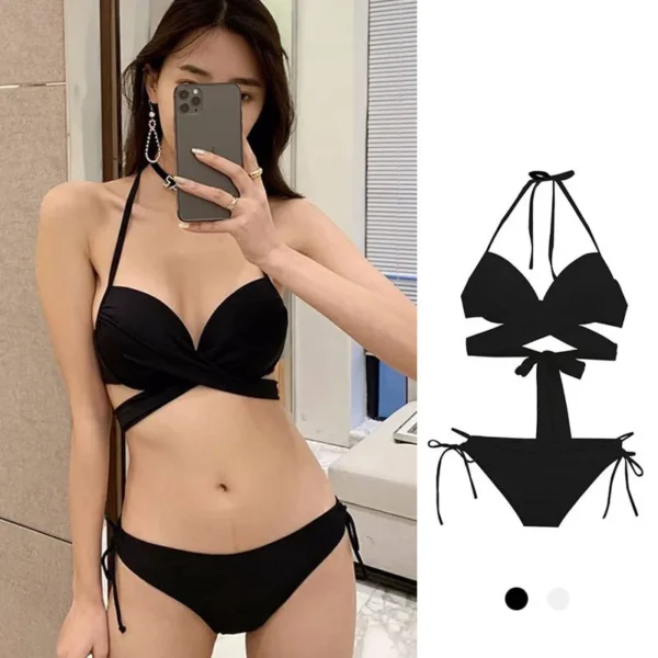 Korean fashion  bikinis sets two pieces solid - Image 9