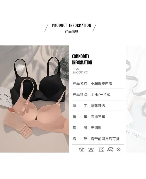 Women Gathered Seamless Lingerie Push Up Bra - Image 15