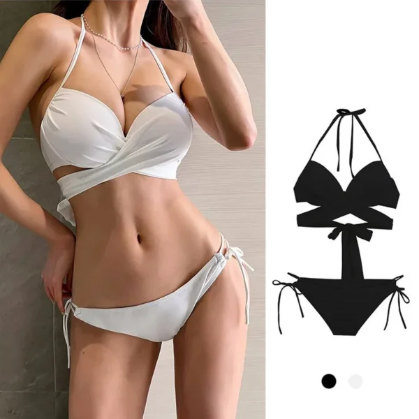 Korean fashion  bikinis sets two pieces solid