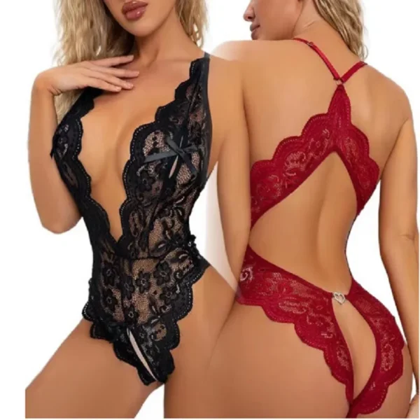 Women Underwear Costume Lace Erotic Lingerie V Open Crotch