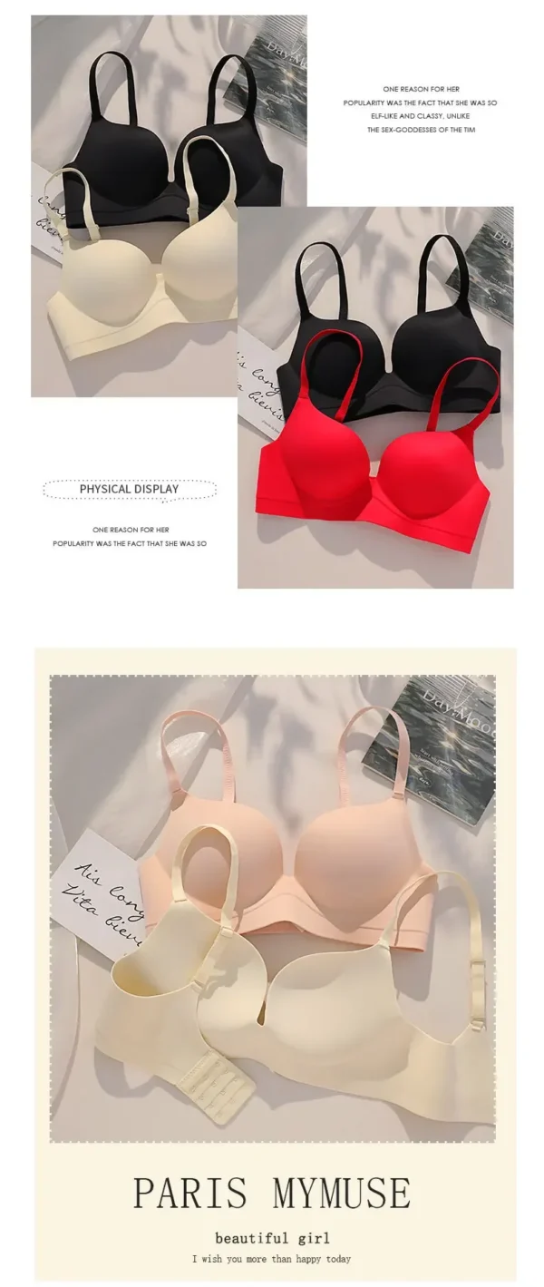 Women Gathered Seamless Lingerie Push Up Bra - Image 16