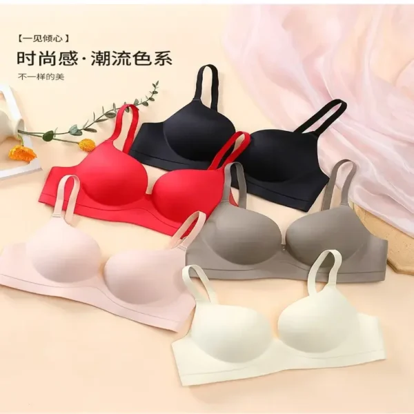 Women Gathered Seamless Lingerie Push Up Bra