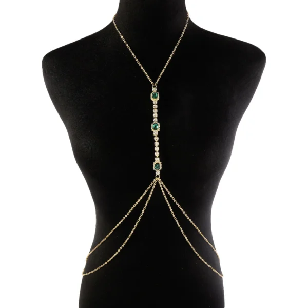 Green Crystal Chest Chain - Image 4