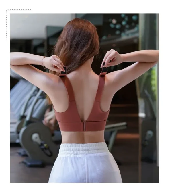 Adjustable Zipper Crossed Straps Sports bra - Image 26