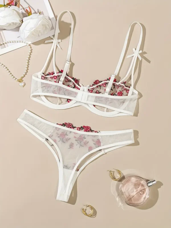 Flower Transparent Bra - Image 11