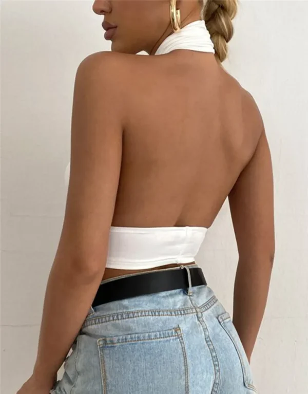 Women Crossed-Halter Neck Top - Image 4