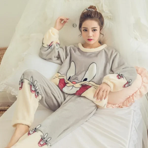 Winter Fleece Velvet Pajamas Women